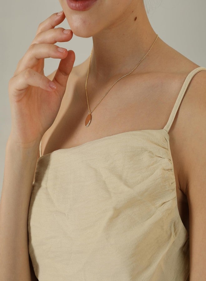 KICKGY Gold Pendant Necklace for Women,Dainty Gold Necklace 14K Gold Plated Oval Diamond Necklace Simple Gold Choker Necklaces Cute Necklaces for Women Fashion Gold Jewelry Gifts - Image 4